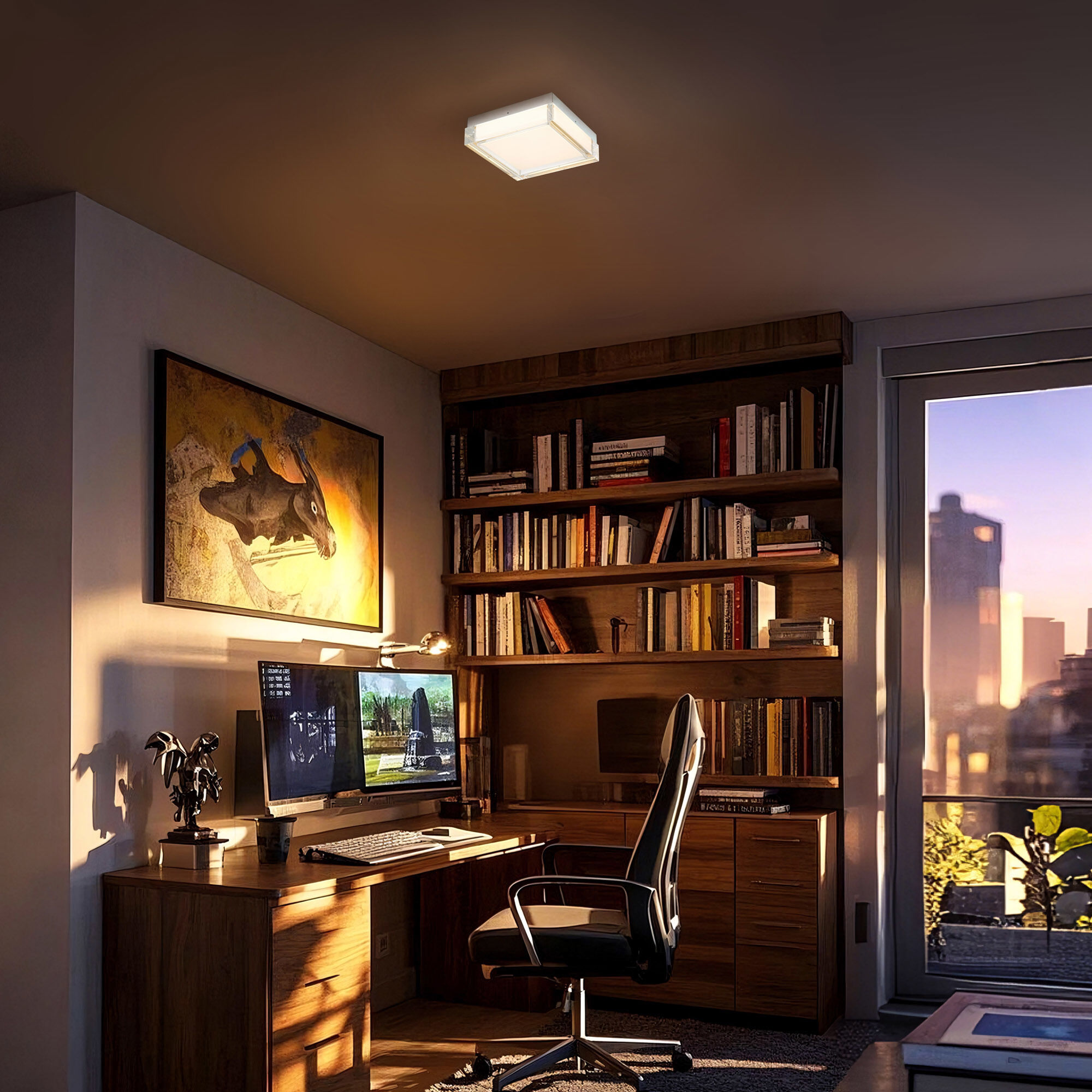 Box LED 8 inch Brushed Stainless Steel Outdoor Flush Mount